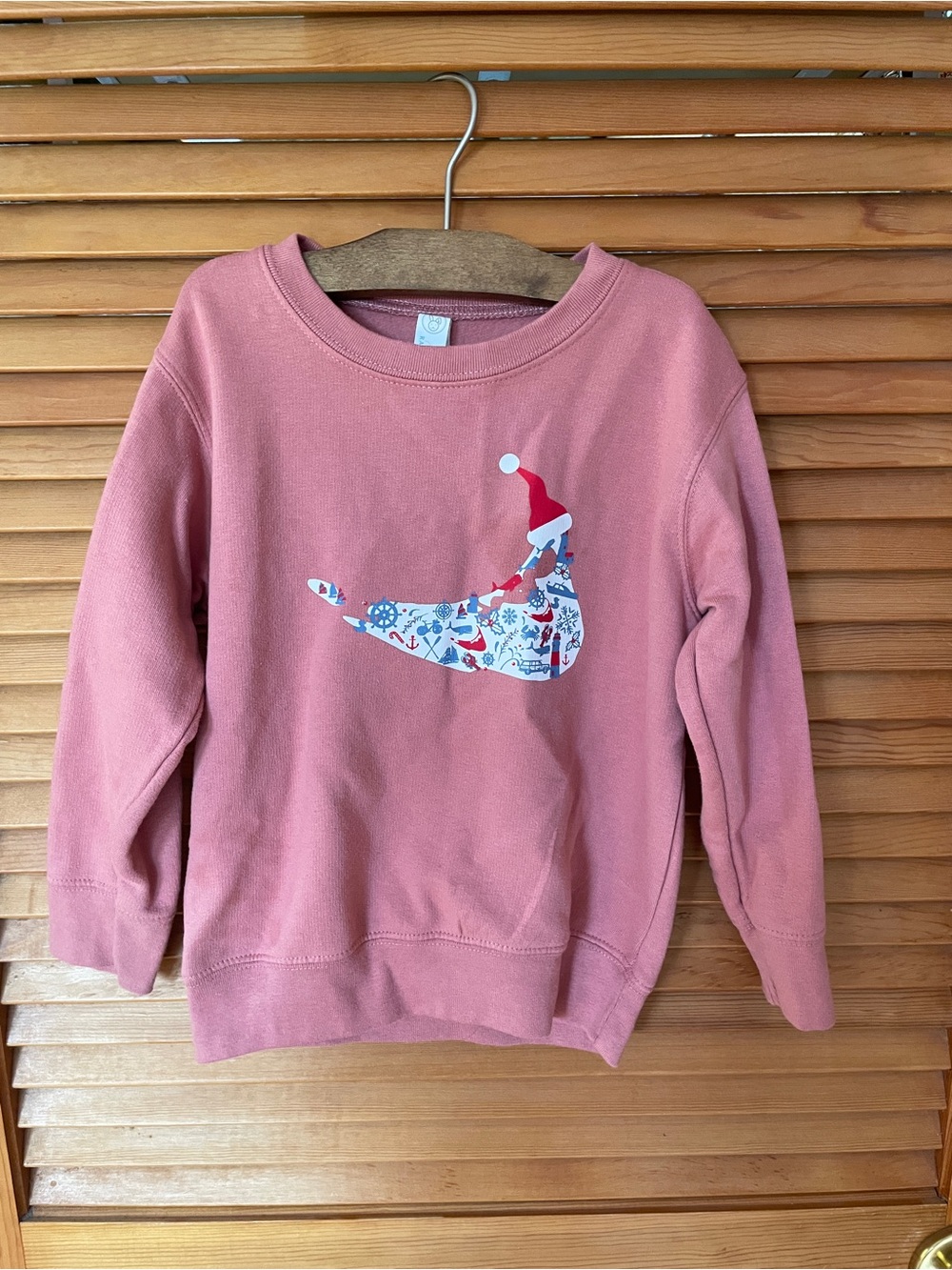 Kids Nantucket Christmas pullover sweatshirt pink sz 4